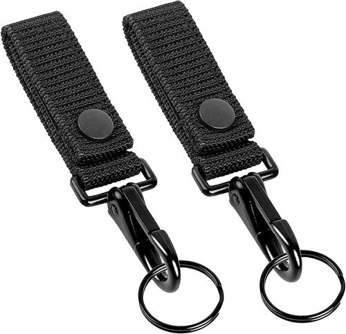 MAYMII·HOME 2 Pack Heavy Duty Tactical Belt Keeper Key Holder for 2" and 2¼" Wide Belt, Strong Metal Police Key Clip Keychain, Military Molle Hook,Police Military Equipment Accessories