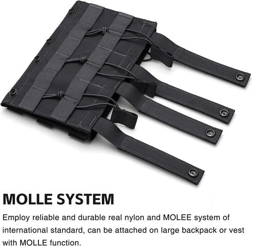 IDOGEAR Triple Mag Pouch Open Top 5.56mm Magazine Pouch Fit for M4 M16 AR-15 Tactical Molle Mag Carrier 500D Nylon Airsoft Hunting Military Gear