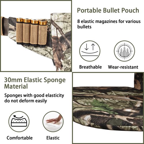 Hunting Seat Cushion Portable Foam Seat with Back&Straps Self-Supporting Hunting Seat/Chair Hunter Folding Tree Stand Seat Cushion Wear-Resistant Hunting Rest Cushion for Various Outdoor Activities