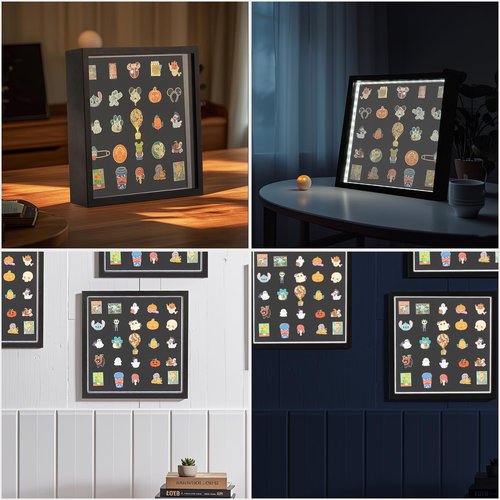 swakuszy Light Up Pin Display Case, Enamel Pin Display Board for Pin Collection, Wall-Mounted or Desktop Pin Holder, Pin Board for Enamel Pins for Pin Collectors