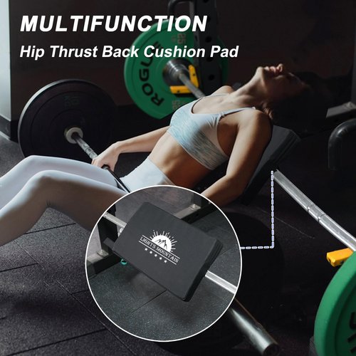 Lights Mountain Square Hip-Thrust Pad Protective Extra Thick Foam pad for Barbell Weightlifting Hip Thrusts and Glute Bridges Workouts Home Gym Equipment