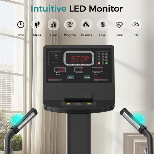 FEIERDUN Stair Climber, Commercial Grade Stair Stepper with LCD Screen, Stepmill Exercise Machine with 15 Speed Levels for Cardio and Lower Body Workouts, 660LBS Capacity, 24-164 Steps/Minute