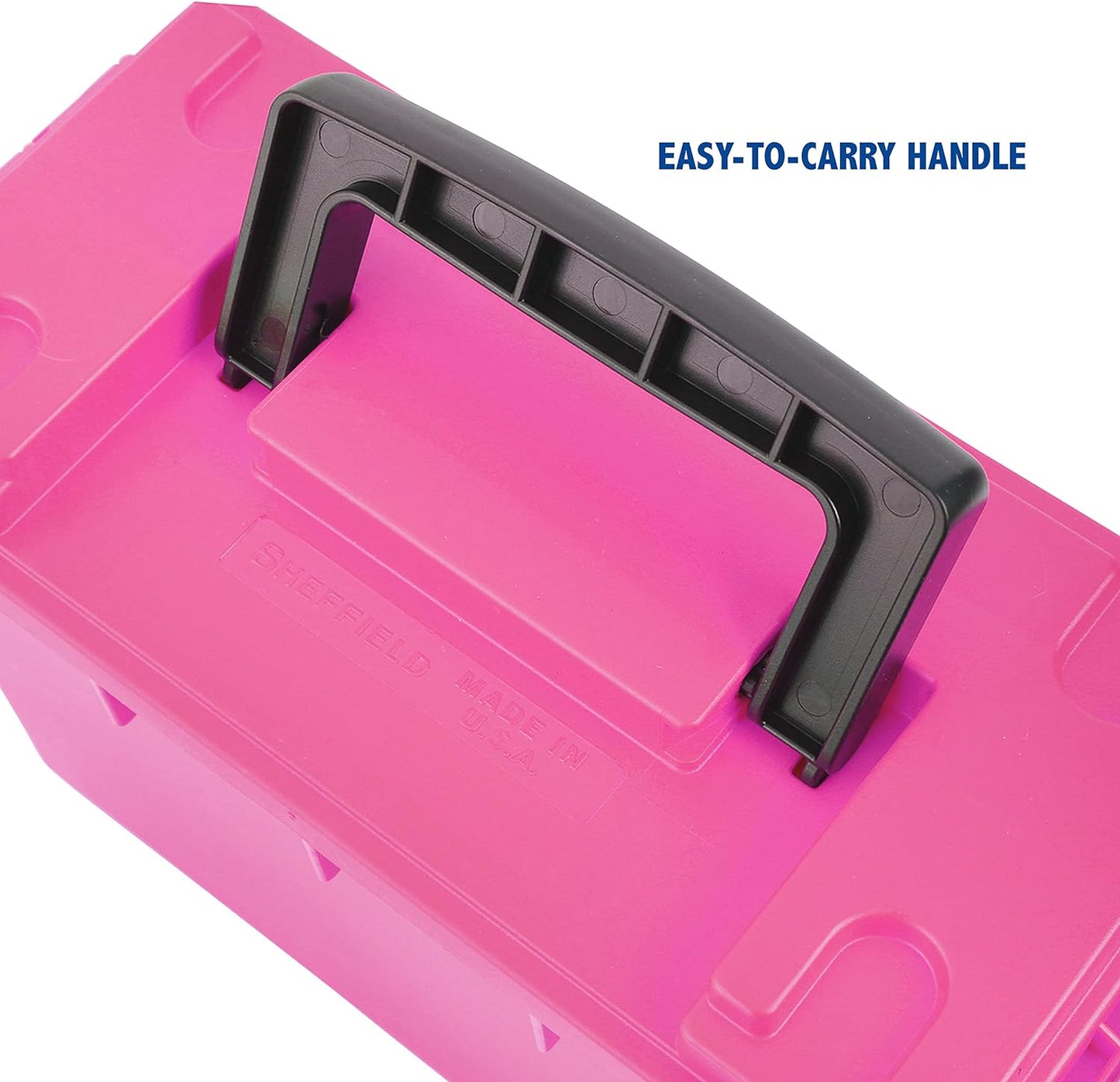 Sheffield 12629 Ammo Storage Box, Stackable .30 Cal Field Boxes, Water and Dust Resistant, Lockable Storage Box with Handle, Secures Hunting Gear, Supplies, and Bullets, Made in USA, Black, 1-Pack