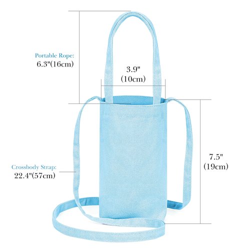 Linkidea Tumbler Carrier with Strap Compatible with YETI Rambler Tumbler 30oz, Iron °Flask Classic Tumbler 2.0 20oz/24oz/32oz, Waterbottle Sling Bag Holder Shoulder Strap, Light Blue