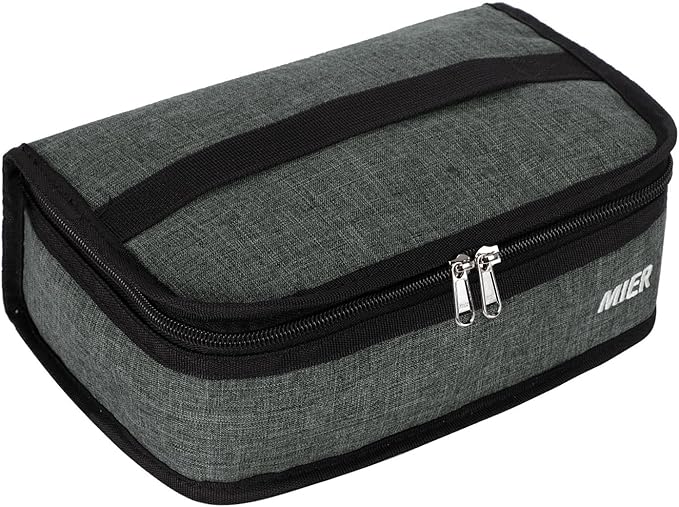 MIER Portable Thermal Insulated Cooler Bag Mini Lunch Bag for Kids, Grey