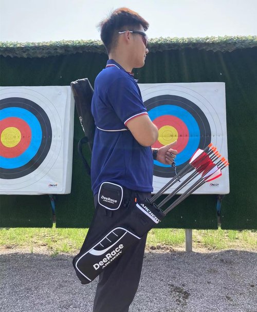 DEERACE Archery Hip Quiver, 3 Tubes Arrow Holder for Compound and Recurve Bow (Black)