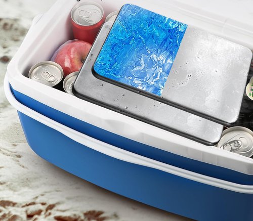 Stainless Steel Ice Packs for Camping, Picnic Basket, Stainless Steel Freezer Packs for Cooler Box, Reusable Ice Packs to Keep Food and Drinks Fresh and Cool (SS-2 Pack)