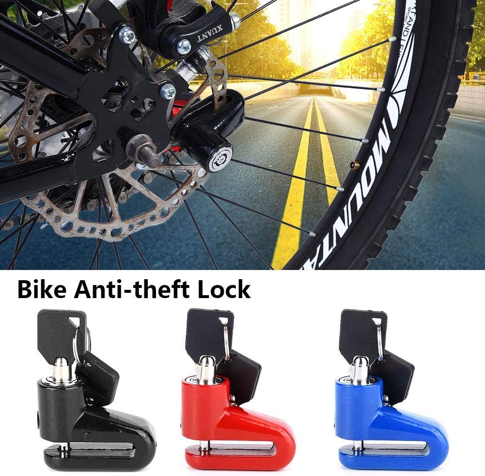 Tbest Disc Brake Lock Mini Anti-Theft Wheel Security Lock with Plastic Frame & Keys for Mountain Road MTB Bike Cycling Rotor Disc Brake Wheel Lock 3 Colors