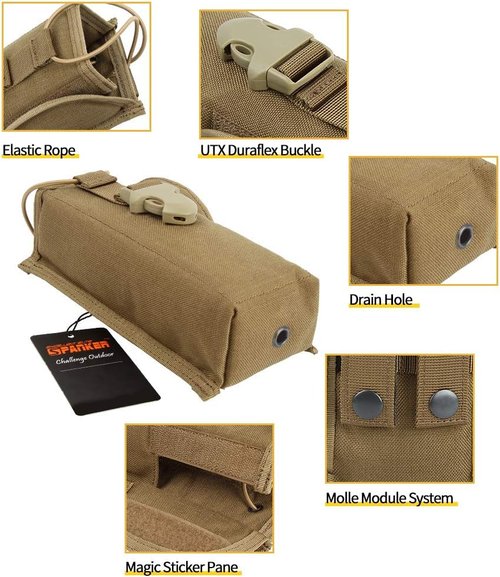 EXCELLENT ELITE SPANKER Tactical Universal Radio Holster Pouch Holder Case Bag Molle Adjustable Military Walkie Talkie Holder