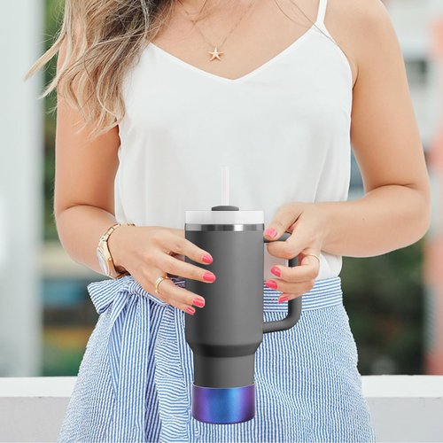 PEUTIER Chameleon Gradient Matte Luster Silicone Boot, Suitable for Stanley Tumblers 20-40oz and 12-24oz Water Bottle Bottom of 2.8-3in, Anti-Slip Glitter Bottom Protector Sleeve (1Pcs)
