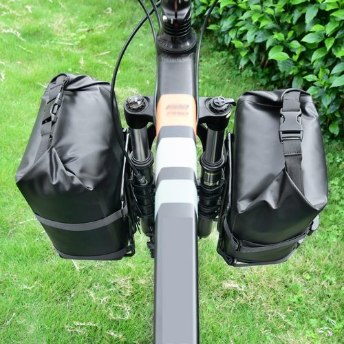 SOUUXIU 10L Bike Front Fork Bag Waterproof with Front Fork Racks 1Pack/2Packs, Lightweight Dry Bag Bicycle Fork Bags with Roll Opening Design for Mountain Bikes Road Bikes