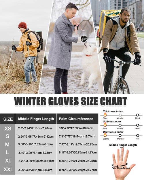RIGWARL Thin Fleece Gloves for Cold Weather, Early Winter Glove Men Women with Touchscreen Fingers, Thermal Warm Drving Gloves for Running Hiking Walking Skiing Biking, Great Gift for Late Autumn