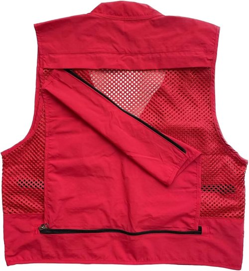 Men Mesh Breathable Multi-Pocket Vest Outdoor Travelers Fly Fishing Photography