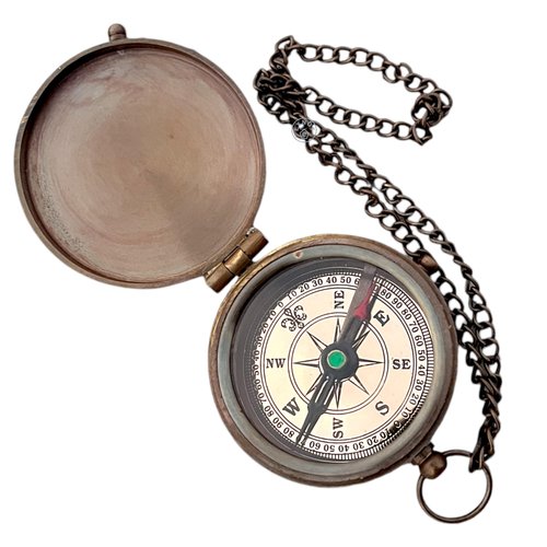 Brass Compass “Go Confidently in The Direction of Your Dreams” – Inspirational Gift for Men & Women – Graduation, Retirement, or Birthday Keepsake (The Lord is The Strength of My Life)