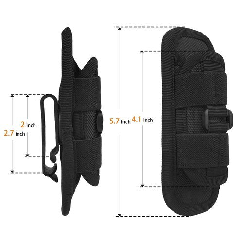 Tactical Flashlight Holster, Flashlight Pouch, Tactical Flashlight Carrying Case for Duty Belt Police Safety Belt with 360 Degree Swivel Clip