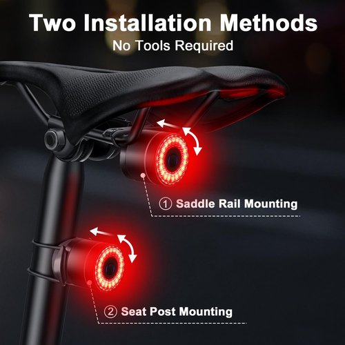 Smart Bike Tail Light, Brake Sensing Bike Rear Light, Auto On/Off, USB-C Rechargeable,Ultra Bright Lights for Bikes Riding at Night, Easy Mount Bicycle Safety Lights for Road Mountain Cycling