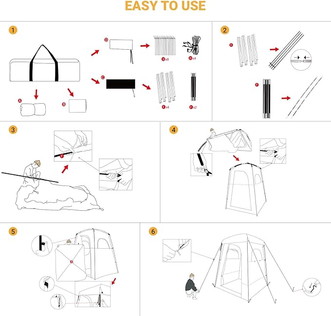 Bundle of KingCamp Oversize Coffee Camping Shower Tent and Blue Outdoor Shower Tents for Camping Changing Dressing Room Portable Toilet Tent, Easy Set Up, More Space Than Pop Up Privacy Tent