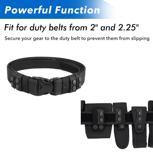 Belt Keepers for Duty Belt | 4-Pack 1680D Nylon Tactical Belt Loop with Non-Slip Fastener for 2¼" Duty Belts, Police Equipment Accessories & Law Enforcement Gear (Black)