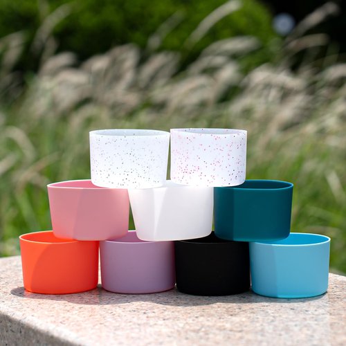Cafezi 4 Pack Silicone Boot Bumper for Tumblers, Anti-Slip Protective Bottom Cover Base for Water Bottle, Fit 30/40/50 oz Tumblers, Dishwasher Safe, BPA-Free, Clear