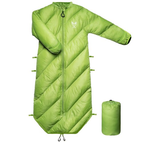 AZITREK Walkable Toddler Sleeping Bags for Kids Boys Girls (2T-4T)- Puffy Camping Sleeping Sack Machine Washable Compact (up to 46 in) Travel Sleepover Slimber Party Inddor Outdoor (Garnish Green)