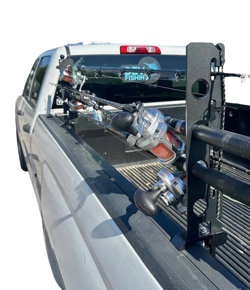 Dev Fishing - Truck Bed Fishing Rod Holder - Aluminum - Black - RB200
