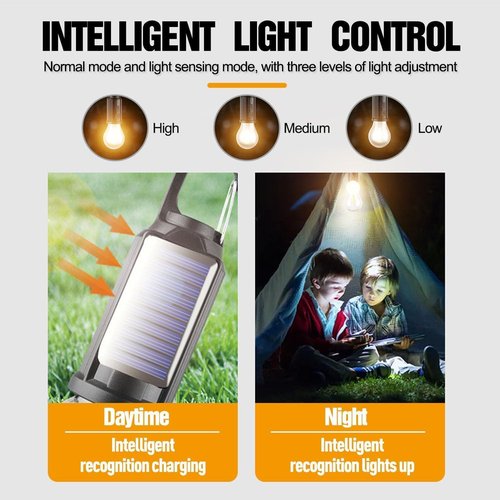 MODOAO Led Tent Lights 5 Pack Camping Lantern USB Rechargeable Solar Tent Lights,Outdoor Hanging Light Bulbs with Clip Hook 3 Mode Lighting Warm White
