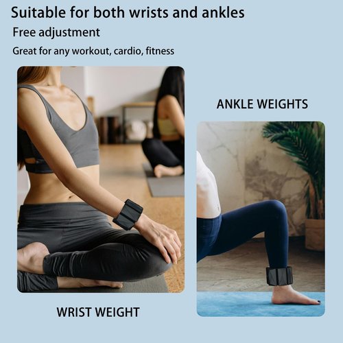 Wrist Weights for Women,Strong Arm Weights Set of 2(1Lbs Each),Skin friendly material,Adjustable size and weight,for Pilates,Running, Yoga,Swimming, Barre, Gym (Black)