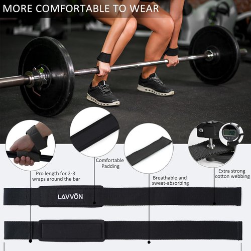 Barbell Pad Set for Hip Thrust 10Pcs- Squat Pad for Barbell Lunges & Bar Padding - Bench Press Standard Weight Bar Pad - With Ankle Straps, Wrist Straps for Weightlifting, 3 Lifting Strap (Black)