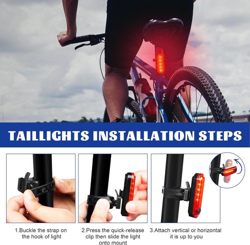 Hakea Volcano Super Bright LED Rear Bike Light - USB Rechargeable Bicycle Light - Mount Cycle Light- Red Taillight - Waterproof- High Lumens Cycling Light- 4 Modes Selection - up to 12 Hours Battery