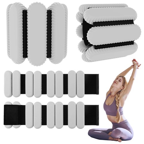 Wrist & Ankle Weights for Women, Wearable Strong Arm & Leg Weights Set of 2(1Lbs Each), Freely Removable, Ankle Weights for Walking, Yoga, Dance, Gym (Pale Gray)