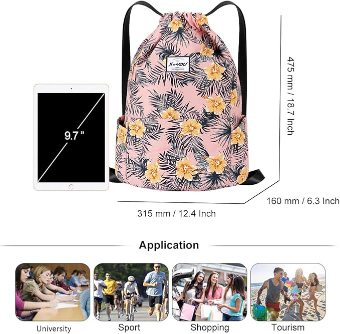 XEYOU Drawstring Sports Backpack Lightweight Gym Yoga Sackpack Shoulder Rucksack Casual Outdoor Daypack for Women and Men