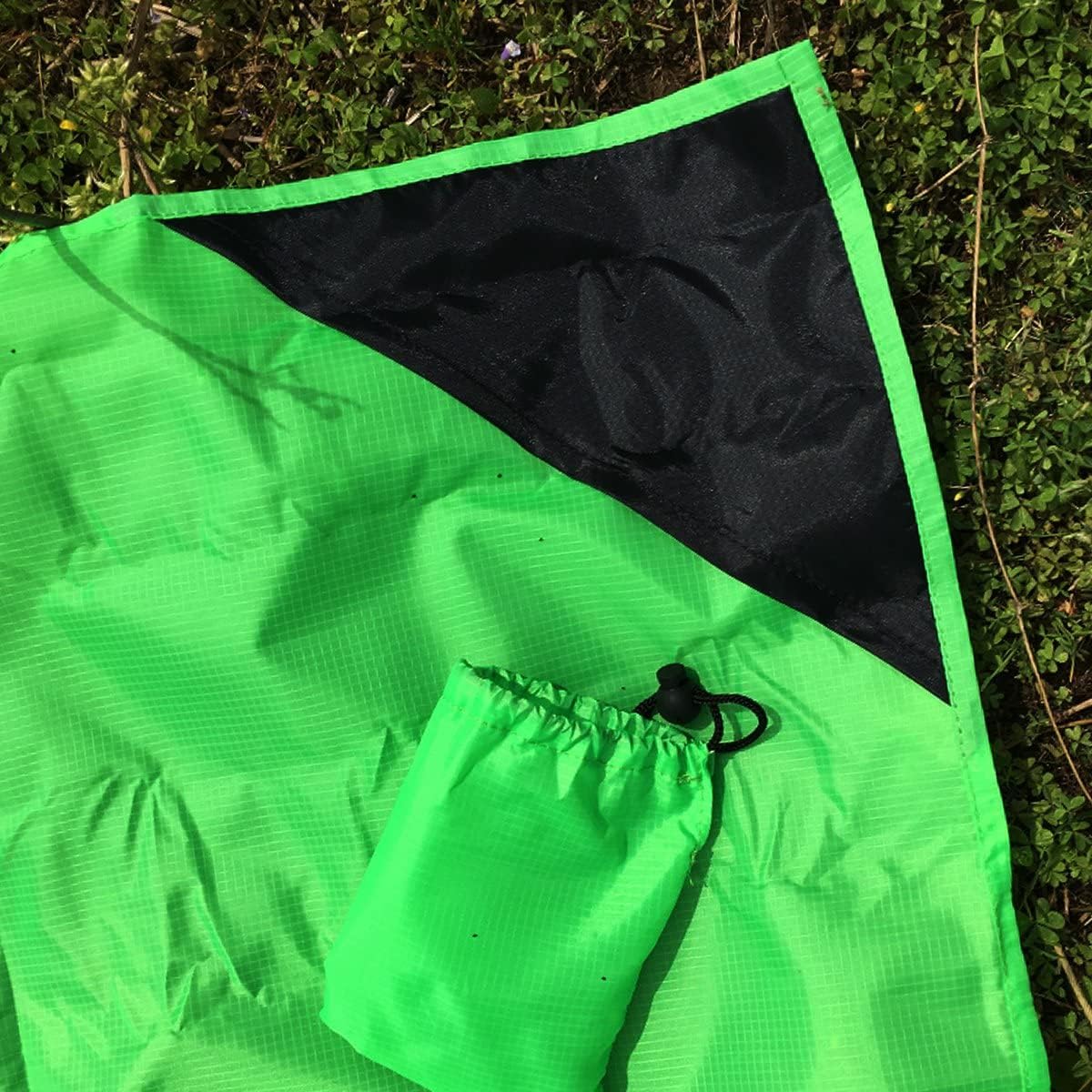 Outdoor Pocket Picnic Beach Blanket Nylon Collapsible Waterproof and Sandproof Puncture Resistant and Anti-Tearing Mat for Camp Sports,Beach,Picnic,Travel,Hiking and Festivals(140x152 cm/55''x60'')