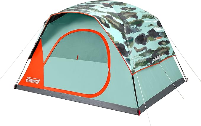 Coleman Skydome Series Camping Tent Weatherproof Tent Includes Pre-Attached Poles Rainfly Carry Bag and Unique Pattern Sets up in 5 Minutes