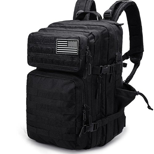 SEYATULLH Military Tactical Backpack 45L for Men & Women Bug Out Bag Assault pack Molle Daypack Hiking Trekking Rucksack (Black 1.0)