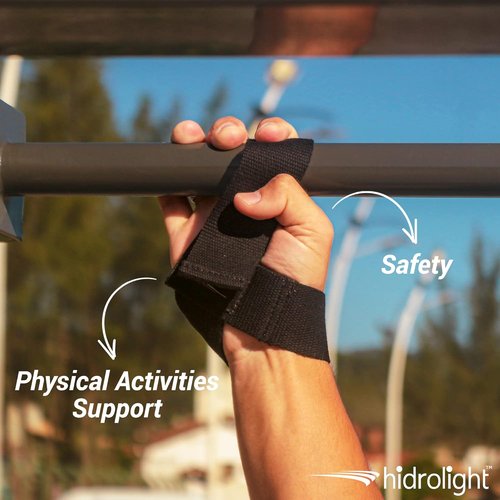 Basic Wrist Straps for Weightlifting - Gym Accessories, Workout Equipment, Wrist Brace, Wrist Wraps, Hand Bands for Dumbells & Bars - Adjustable Stripe, Non-Slip Grip - Black, One Size