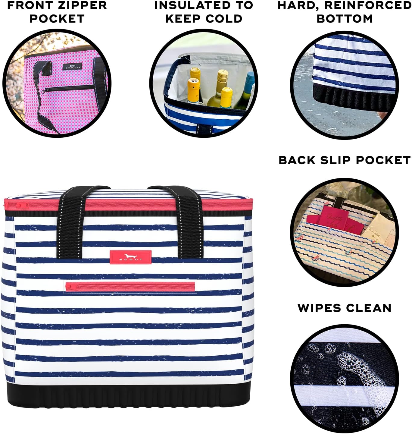 SCOUT The Stiff One - Large, Soft, Lightweight, Insulated Cooler with Hard Bottom, Beach, Family, Travel, Picnic Cooler