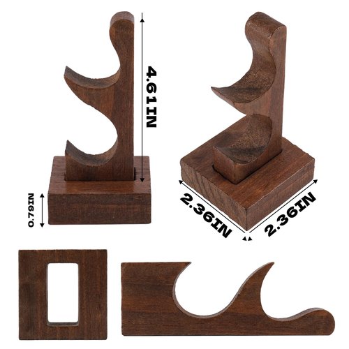 Grhonior 2 Pcs Magic Wand Holder for Collection Solid Wood Display Rack for Magic Wand Wood Magic Wand Display Stand Table Counter Shelf Home Or Office Display (Flame)