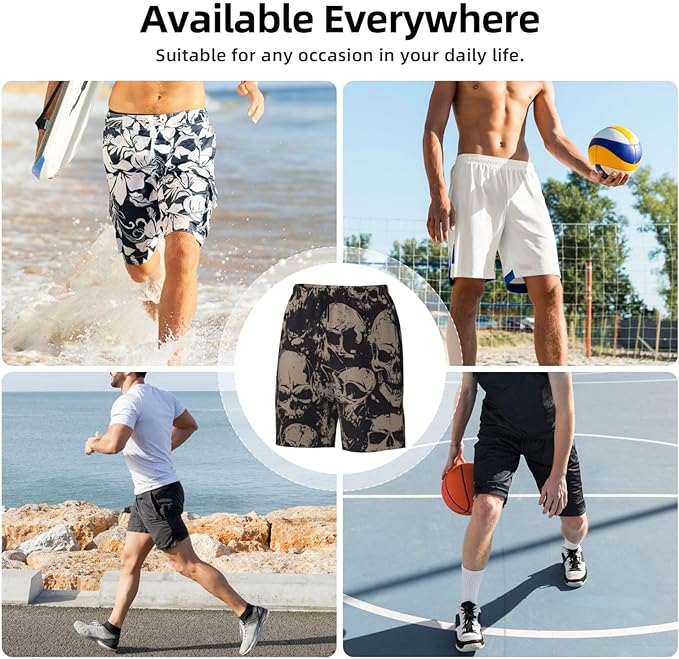 Mens Swim Trunks with Mesh Lining,Quick Dry Swimsuit Board Shorts Beach Pants Swimwear Bathing Suits