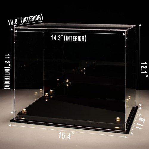 Xiomot Football Helmet Display Case Full Size with Mirror Back and Black Base Dustproof Clear Acrylic Display Case for Basketball Sports Memorabilia