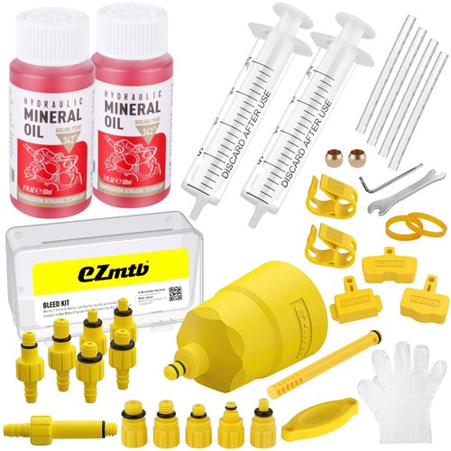 YOUMAYSTORY Hydraulic Brake Bleed Kit for Shimano,TEKTRO, MAGURA and Other Mineral Oil Brake Systems, Brake Fluid Change Hydraulic Kits, Including High Performance Brake Fluid Mineral Oil 120ml