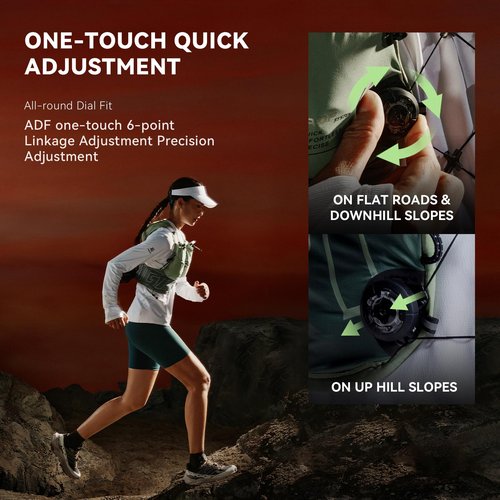 KAILAS FUGA AIR 7 Ⅳ Running Hydration Vest Hydration Pack Lightweight with Two TPU Water Bladders for Women Trail Cycling Hiking Tamashii Green S（C-D）