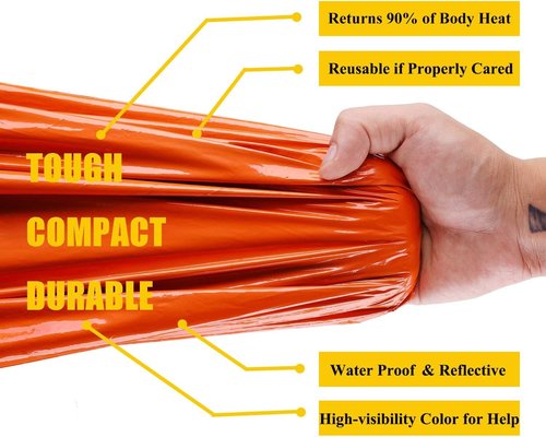 Emergency Sleeping Bag Survival Bivy Sack Use as Emergency Blanket Lightweight Survival Gear for Outdoor Hiking Camping Keep Warm After Earthquakes, Hurricanes and Other disasters