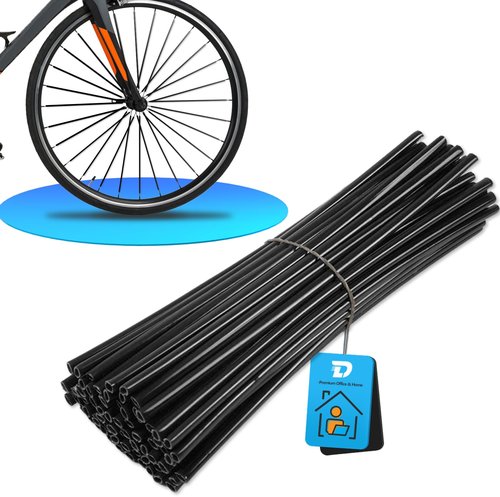DZSEE 72Pcs Universal Spoke Skins Covers, Dirt Bike & Motorcycle Spoke Covers, Wheel Rim Wraps for 8-21 Rims - Black