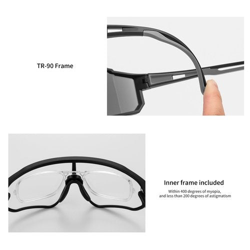 ALTALIST Photochromic Cycling Glasses, UV400 Protection Sports Sunglasses Eyewear Baseball Running Fishing for Men Women Youth,Pure Black Frame