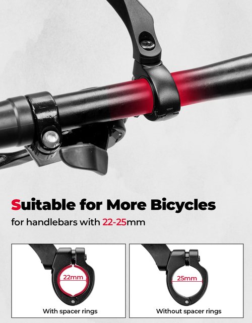 KEMIMOTO Bike Mirror with Wider Angle 360 Rotate Adjustable HD Rearview Mirrors for Handlebars Bike Bicycle