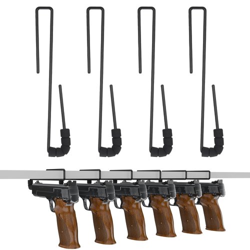 LOIUO 4 PCS Gun Rack Pistol Hangers for Gun Safe Shelf Gun Holder Cabinet Accessory, Handgun Hanger Pistol Organizer for Display and Storage