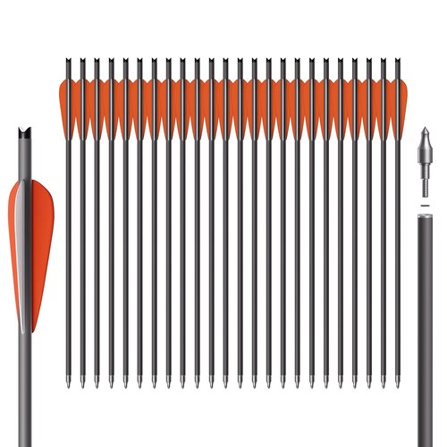 NorthSpoor 24Pcs 20 Inch Crossbow Bolt,Hunting Carbon Arrows for Outdoor Target Practice