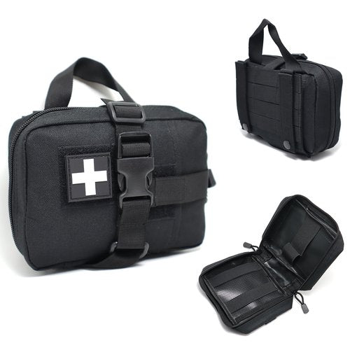 YUNCAIMAOYI Tactical Molle First Aid Pouch for Duty Belt, Vest IFAK Rip-away EMT First Aid Pouches Tactical Molle Medical Kit Pouch for Travel, Hiking, Hunting Black