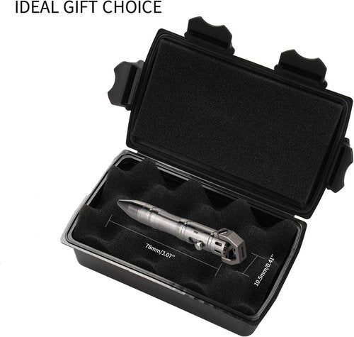 MecArmy TPX33 Titanium Tactical Pen with Tungsten Steel Glass Breaker for Self-Defence, Anti-roll concave-convex shell with Comfortable grip for Writing, Refill Pocket Clip included (Titanium Silver)