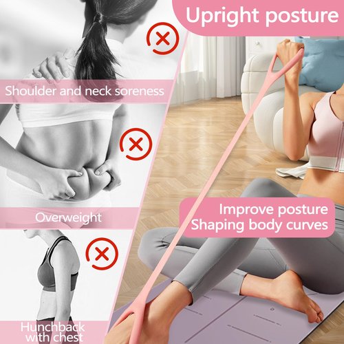 Yitexin 3 Pcs Figure 8 Resistance Band, Stretch Bands for Exercise, Stretch Strap for Arm Shoulder Back Chest Stretching, Elastic Rope Stretching Bands for Physical Therapy